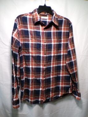 Sonoma Men’s Plaid Long Sleeve T-Shirt Small Crew Neck Cotton Blend